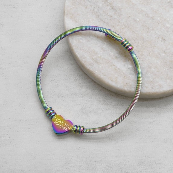 Reversible Love Heart Cable Bracelets