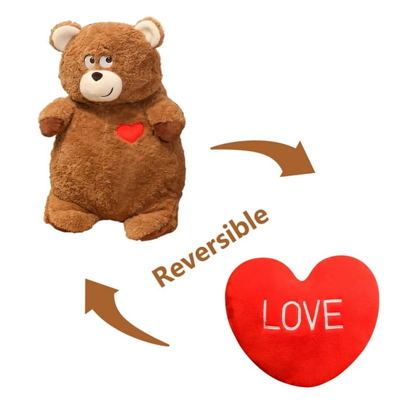 Reversible Love Pillow Love Bear Cute Soft Valentine's Day