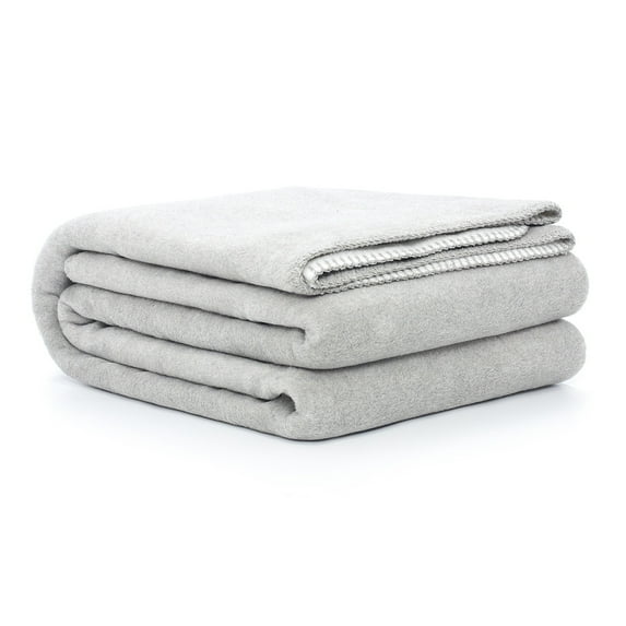 Reversible Luxury Cotton Blend Throw Blanket Grey Ivory