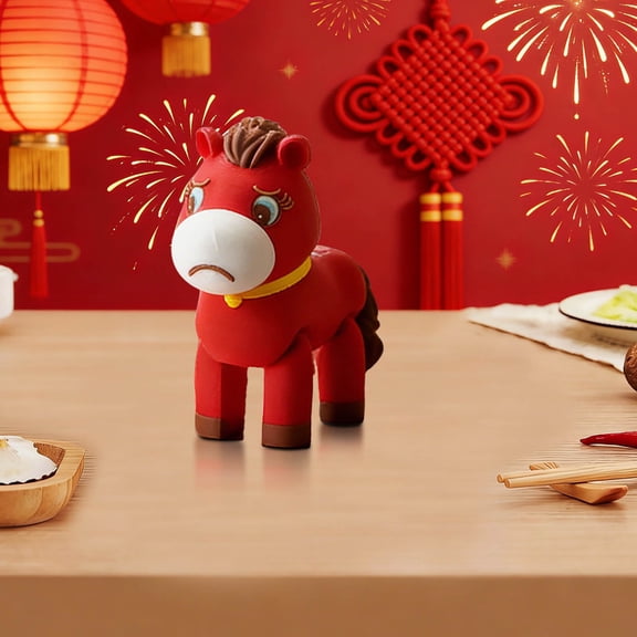 Reversible Magnetic Horse Figurine Set, Happy & Sad Face Switchable Red Horse Toys, Kids' Desktop Decor & Stress Relief Fidget Toys, 2026 Year of the Horse Gift