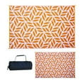 thumbnail image 1 of Reversible Mats 9 x 6 Foot Outdoor Polypropylene Pattern Patio Rug, Mango/White, 1 of 6