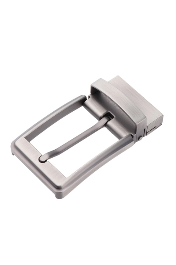 Reversible Metal Belt Buckles Single Prong Rectangle Replacement Pearl Gray