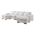 thumbnail image 1 of Reversible Modular Sectional Fabric Sofa With Two Ottoman-Beige, 1 of 7