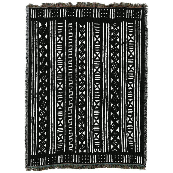 Pure Country Weavers Mud Cloth Blanket - African Style - African Cultural Tapestry Throw Woven from Cotton - Made in the USA (72x54)