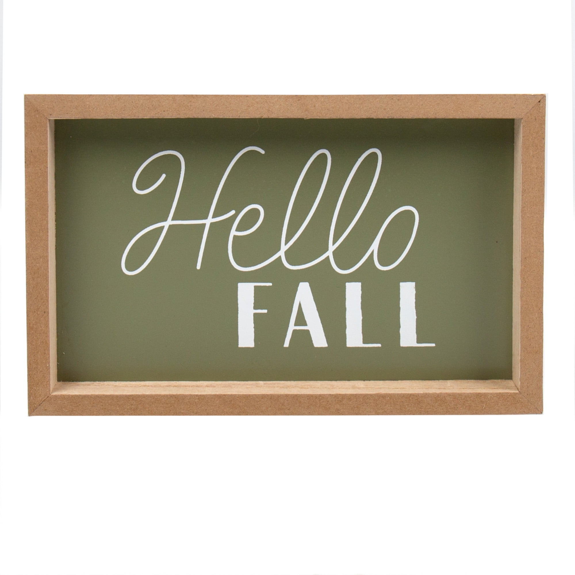 Reversible Multicolor Tabletop Sign, Hello Fall & Leafy Sidewalks Shadowbox, by Way To Celebrate