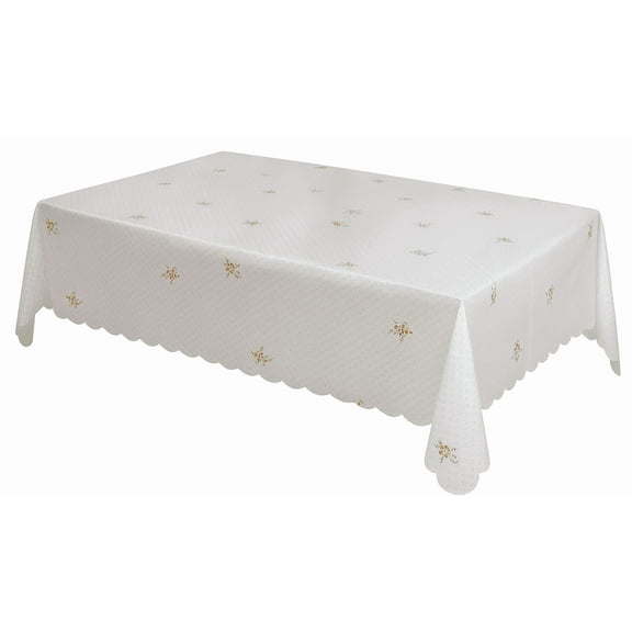 Vinyl Lace Floral Tablecloth, Spill and Water Proof, Wipe Clean 60x90 inch Rectangle