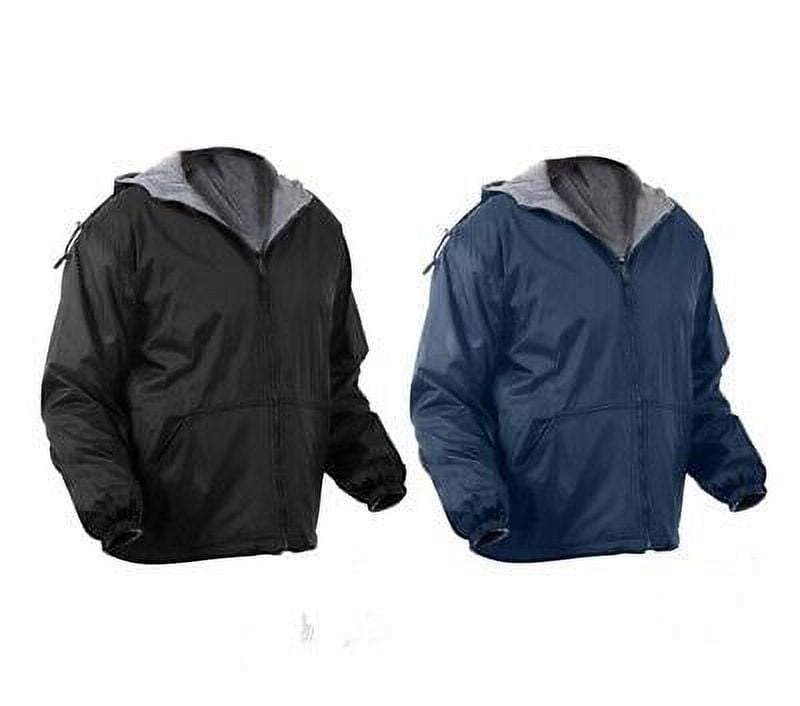 Reversible Nylon Jacket with Fleece Lining, Black, 2XL - Walmart