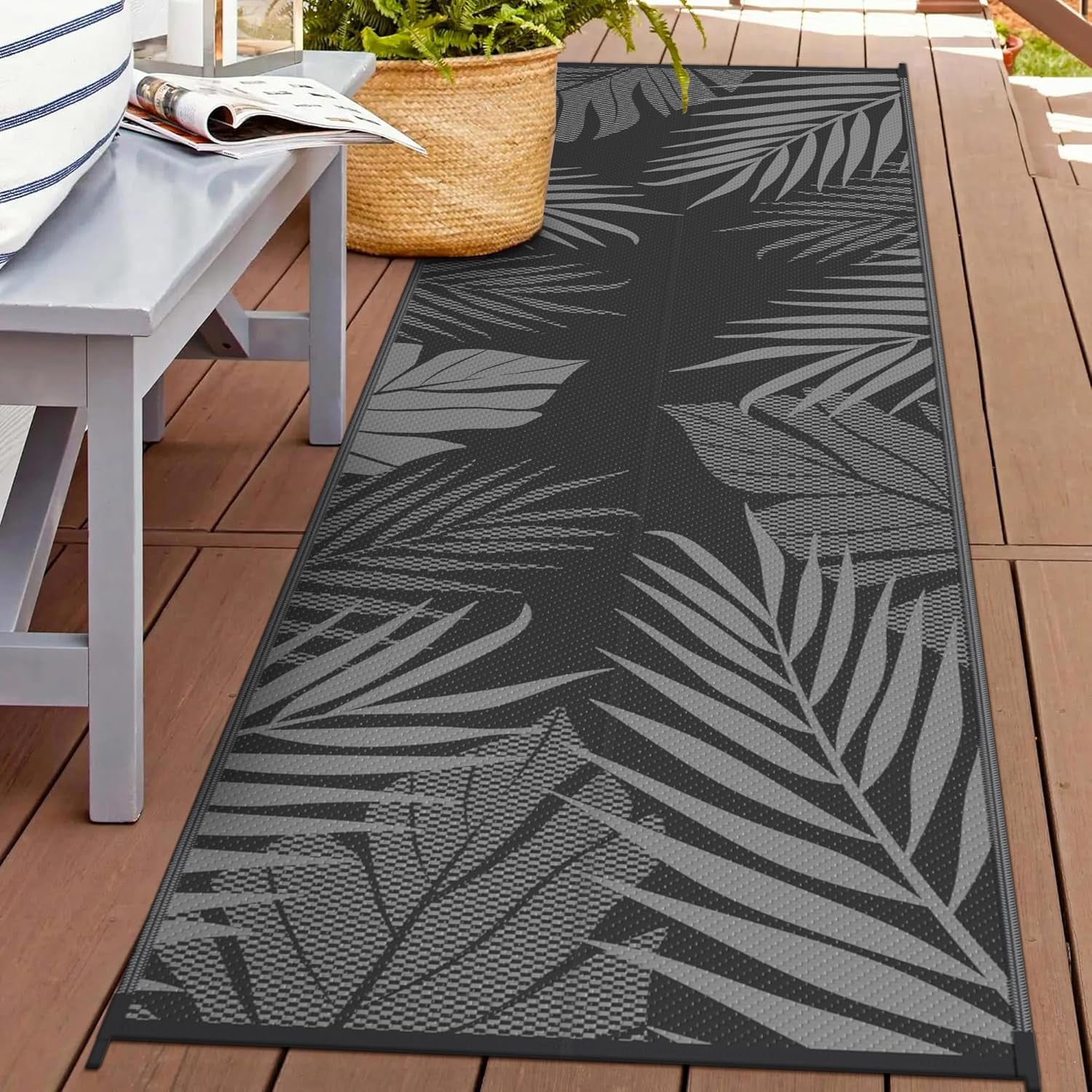 Reversible Outdoor Plastic Straw Camping Rug Carpet, Large Area Rugs