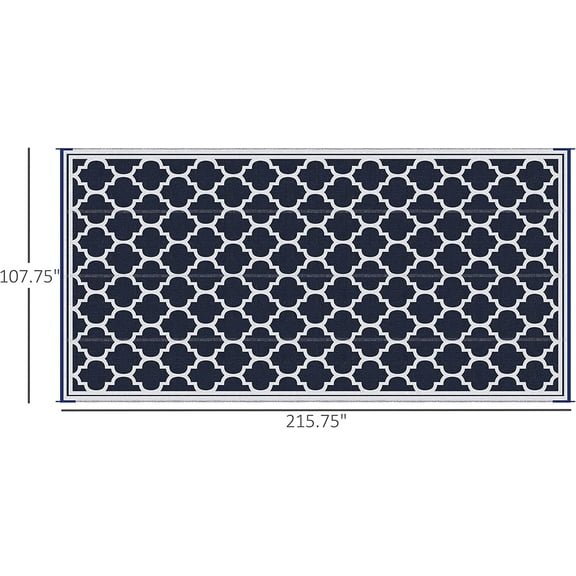Reversible Outdoor Rug, 9' x 18' Waterproof Plastic Straw Floor Mat for RV Camping Picnic Beach Backyard Deck