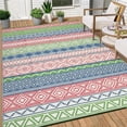 thumbnail image 1 of Reversible Outdoor Rugs 5x8 for Patios Clearance, Waterproof Mats for Porch, Deck, Plastic Straw Area Rugs for Backyard, Balcony,Red/Green/Blue, 1 of 9