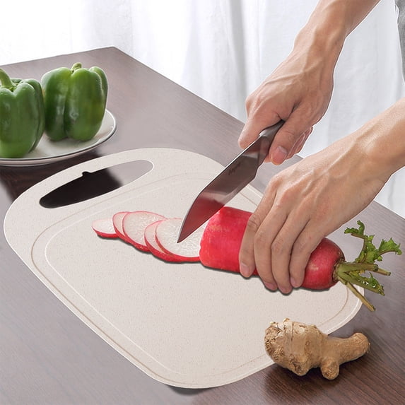 Reversible PP Cutting Board,Dishwasher Safe Chopping Board,Juice Groove Board,Non-Slip Handle,Nonporous Durable Board,Meat Vegetable Cutting Board,Space-Saving Grip Board,Kitchen Chopping Tool
