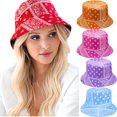 thumbnail image 1 of Reversible Paisley Bucket Hat Cotton Fisherman Cap Packable Cheetah Sun Hat for Women and Men, 1 of 2