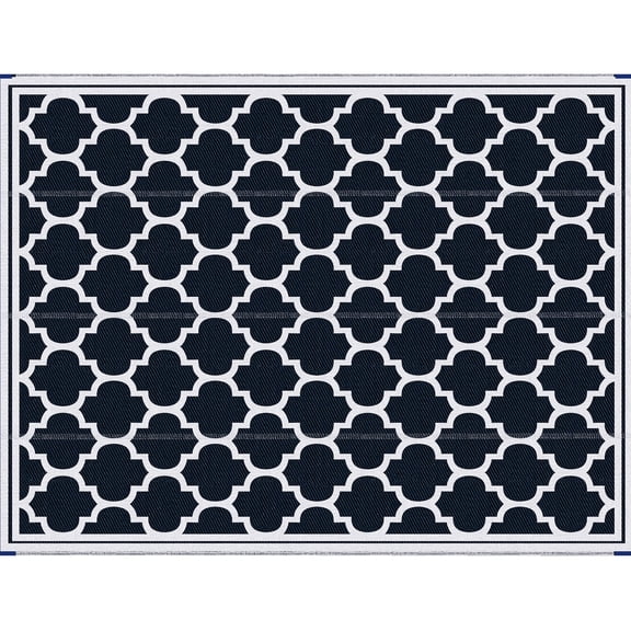 Reversible Patio Floor Mat | Waterproof for Backyard, Deck | Polypropylene Rug with Fray - resistant Edges | Hygienic Solution for Outdoor Use