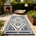 thumbnail image 1 of Reversible Patio Rug Waterproof Plastic Straw Outdoor Mat with Portable Carry Bag, 1 of 8