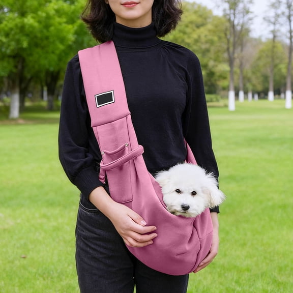 Reversible Pet Sling Harness Tote Bag with Storage Pocket for Comfortable Outdoor Walking and Travel