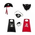 thumbnail image 1 of Reversible Pirate Costume for Kids - Complete Set with Cloak and Accessories: Cape, Hat, Beard, Skull Eye Patch - Perfect for Cosplay, Role Play, Birthdays, Pirate Parties, Halloween, and New, 1 of 7
