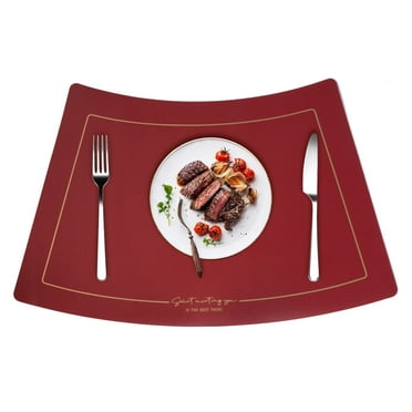 Reversible Placemats Set of 6 Faux Leather Heat Resistant Placemats Washable Table Mats Waterproof Wipeable Placemats for Table Wedding Coffee Shop Decoration