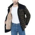 thumbnail image 1 of Reversible Plaid Flannel Jacket for Men Long Sleeve Thicken Shirts with Pockets in Gray Coffee Red Brown Army Green Army Green L, 1 of 7
