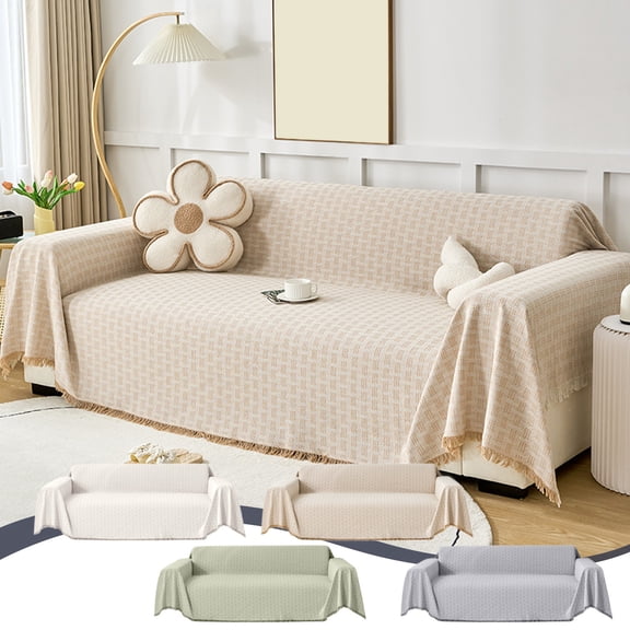 Reversible Polyester Sofa Cover Blanket Furniture Decorative Slipcover Pet Friendly Couch Protector Wearresistant Shield for Dogs Cats Living Room, 70.87" x 90.55", AKLJWH