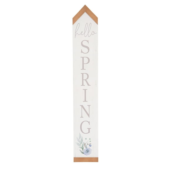 "Hello Spring" Reversible Hanging Sign 5.9" x 37.1"
