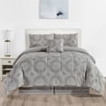 thumbnail image 1 of Reversible Queen Bed Comforter Sets 5 Pc Microfiber Down Alternative Comforter Queen Set, 1 of 13