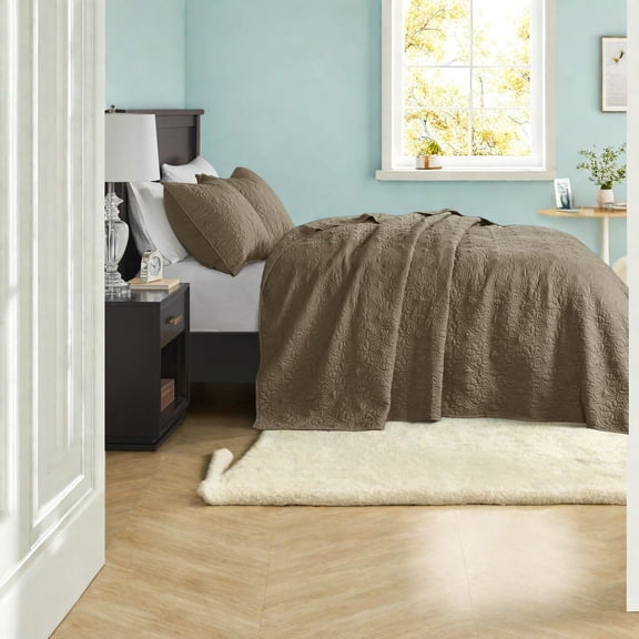Reversible Queen Bedding Sets Cotton Comfort Oversized Mocha Design for Modern Bedrooms