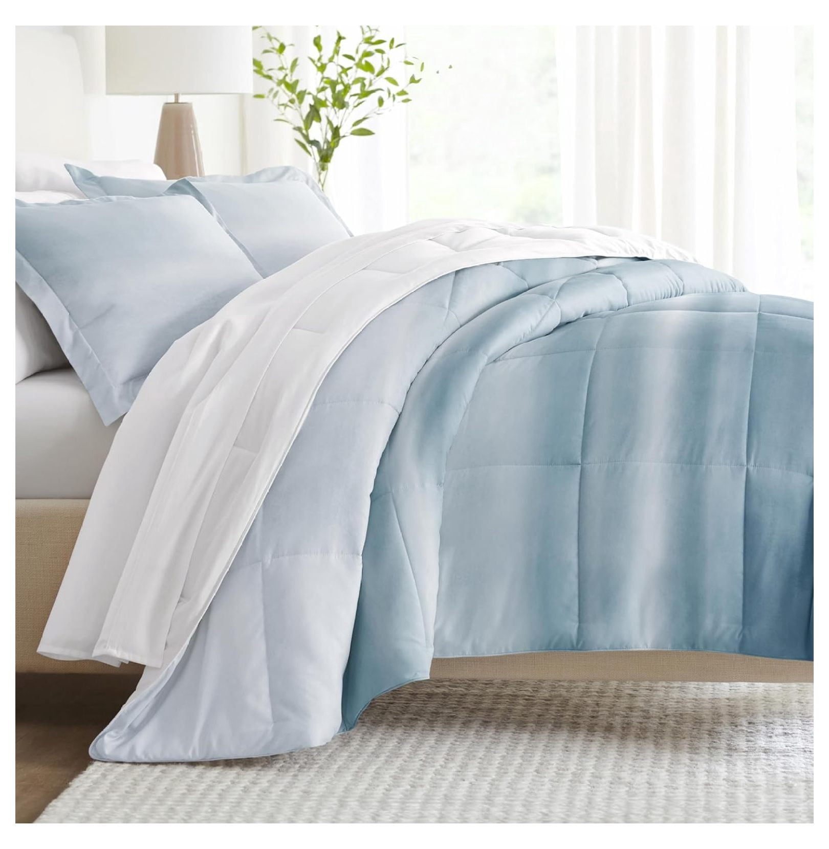 Linen Market Reversible King Comforter Set – 3 Piece Down Alternative, Lightweight & Hypoallergenic