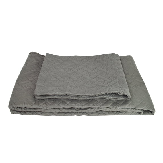 Reversible Quilt Bedspreads Coverlets Quilts Ultra Soft Lightweight Bedding Set, Grey, 2 Piece Twin