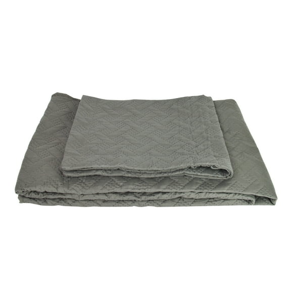 Reversible Quilt Bedspreads Coverlets Quilts Ultra Soft Lightweight Bedding Set, Grey, 2 Piece Twin