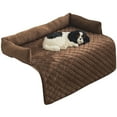 thumbnail image 1 of Reversible Quilted Dog Bed Mat, Furniture Protector Pet Cover for Dogs and Cats with Soft Fabric Pillow, Coffee, 75*75cm, 1 of 6