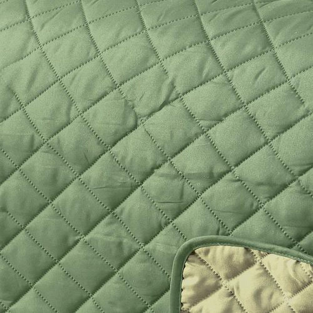 Reversible Quilted Sofa Cover (Sage/Olive)