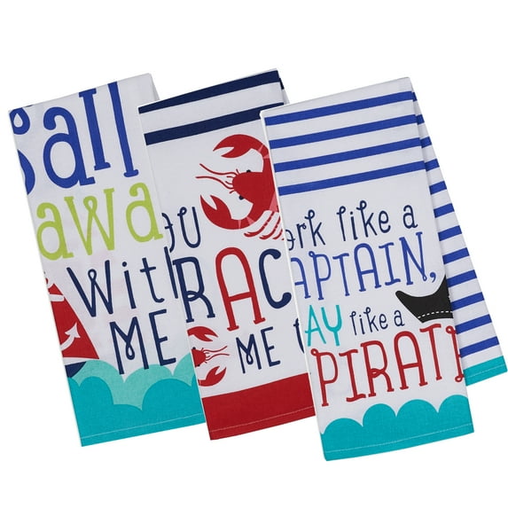 DII Sail Away Printed Dishtowel