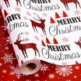 thumbnail image 1 of Reversible Red Christmas Wrapping Paper with Reindeer Snowflake ‘Merry Christmas’ Design for Birthday Baby Shower Bridal Shower Valentines Day - Mini Roll - 17 In X 32.8 Ft (46.5 sqft), 1 of 12