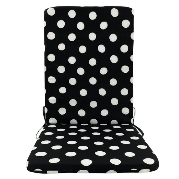 Reversible Rocker Cushion 45x108cm Indoor Outdoor - High Back Pad with Foam Fill 7 Pattern Options Weather Resistant Polyester,45*108*3cm - Black and White Dots