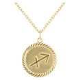 thumbnail image 1 of Reversible Sagittarius Zodiac Sign Charm Coin Pendant Necklace in Solid Gold (18 Inches), 1 of 2