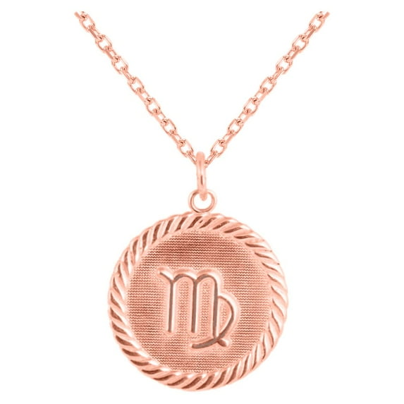Reversible Scorpio Zodiac Sign Charm Coin Pendant Necklace in Solid Gold (20 Inches)
