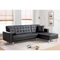thumbnail image 1 of Reversible Sectional Sofa Bed, Click Clack Convertible Sofa Couch with Chaise, Black, 1 of 4