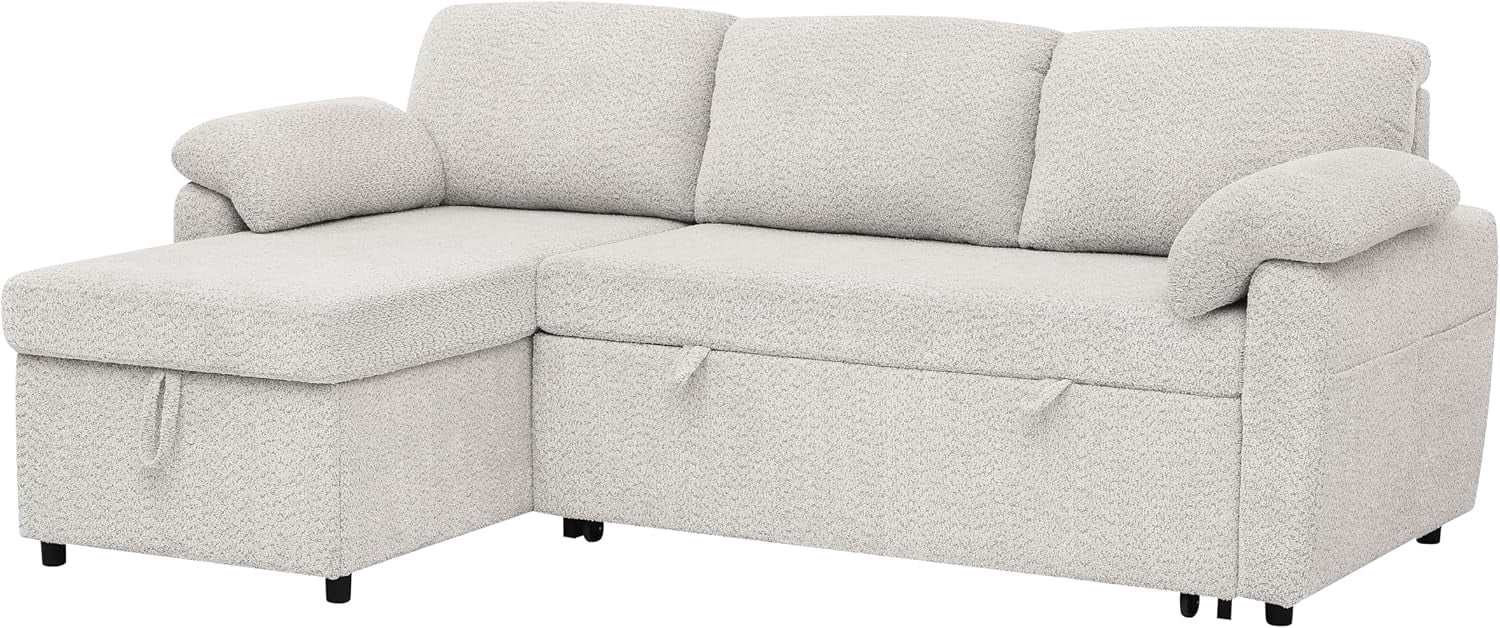 Reversible Sectional Sofa Couch, Sleeper Sofa Bed with Storage Chaise ...