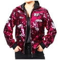 thumbnail image 1 of Reversible Sequin Jacket for Women Hooded Baseball Style Shimmering Outfit Lightweight Comfortable Fashionable Casual Wear, 1 of 2