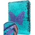 thumbnail image 1 of Reversible Sequin Notebook for People, 8.5x5.5in 160 Lined Pages Journal Intime Pour Fille Blue Magic Butterfly Flip Sequin Diary for Writing Drawing Gifts, 1 of 5