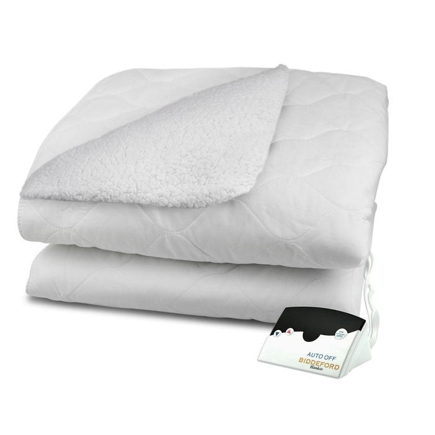 "Reversible Sherpa Quilted Electric Heated Mattress Pad with a Digital