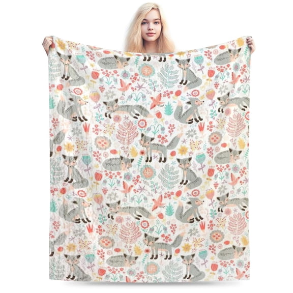 Reversible Sherpa Throw Blanket, Gray & Pink - Quilted Blankets 50x40