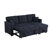 Reversible Sleeper Sectional Sofa with Storage Chaise and Pull Out Sleeper Bed