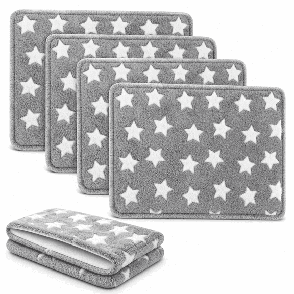 Reversible Small Pet Bed Liner, Black White Star, 13 x 10 Inch