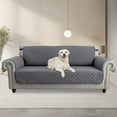 thumbnail image 1 of JOVELL Reversible Sofa Cover for 3 Cushion Couch, Water Resistant Couch Slipcover, Non-Slip Quilted Furniture Protector for Pets & Kids, Grey, 1 of 11
