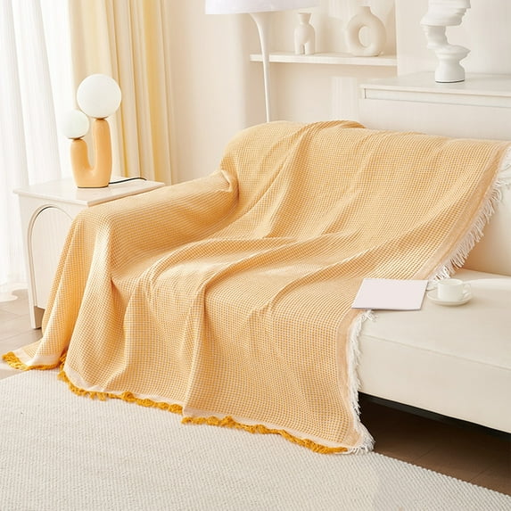 Reversible Sofa Cover, Decorative Slipcover and Protector for Furniture, Pet Friendly Sofa Protector for Couch and Living Room（Yellow)