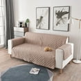 thumbnail image 1 of Reversible Sofa Cover for Pets | Water-Resistant Furniture Protector with Elastic Straps & Foam Sticks | 130x196cm (51x77in) | 100% Polyester | Mint Green/Coffee/Red/Khaki/Black/Beige/Gray/Navy, 1 of 6