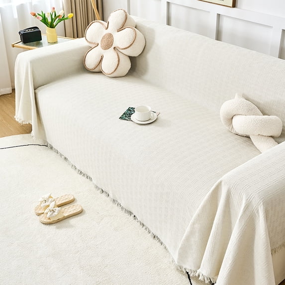 Reversible Sofa Cover Slipcover, Polyester Furniture Protector for Pets, Decorative Stretchable Couch Cover for Living Room, Bed Sheet and Blanket Set