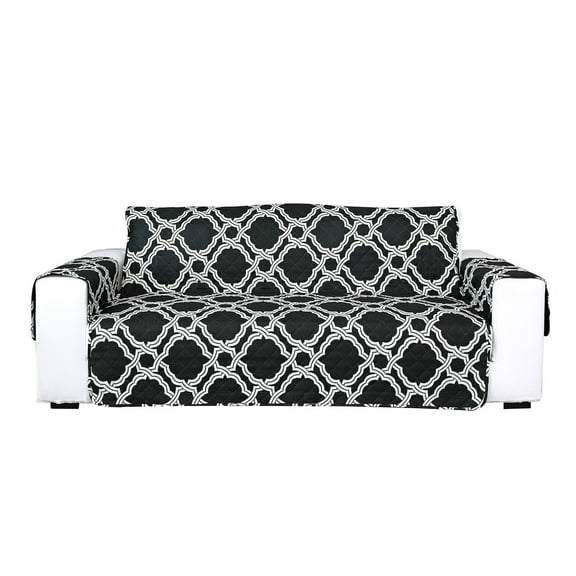 Reversible Sofa Slipcover, Water Resistant Couch Cover Washable Sofa Cover Printed Furniture Protector With Elastic Straps