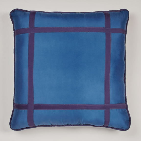 Reversible Stratton Solid Indigo Blue Deep Purple European Sham